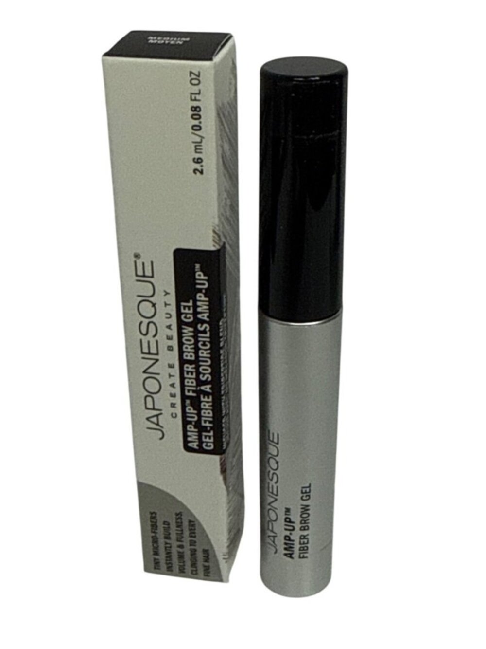 Japonesque Amp-Up Fiber Brow Gel Medium 2.6ml New Sealed Full Size Moyen NIB